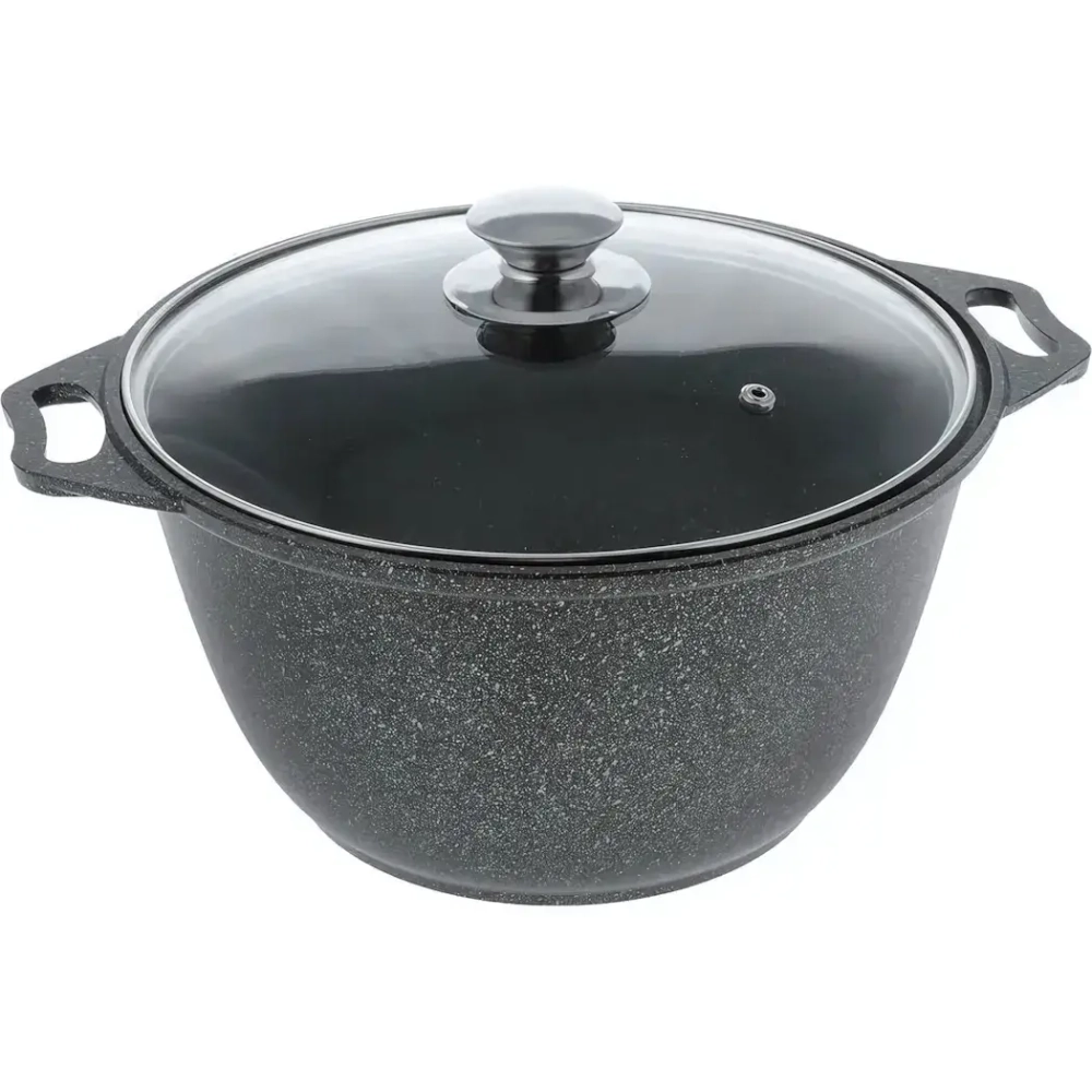 Кастрюля а/пр литая 4,0л стекл/кр Темный мрамор ТМ KUKMARA