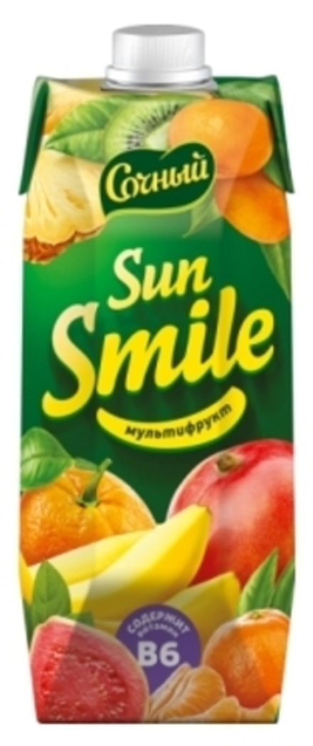 Нектар "Sun Smile" Мультифрукт 0,75 л. Сочный