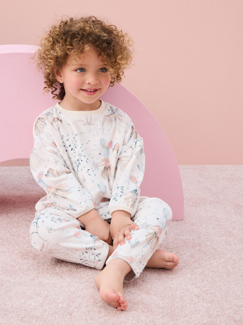 Пижама флисовая для девочки Next 655-152, Молочный