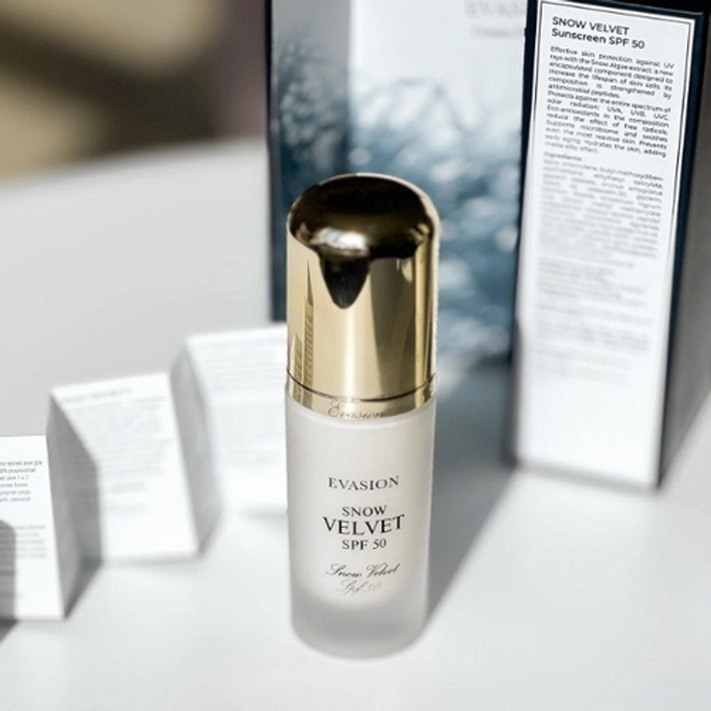 UV Block Snow Velvet SPF 50 Evasion | Солнцезащитный крем с экстрактом снежных водорослей