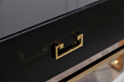 Консоль с ящиками 77x42x120см Garda Decor черное стекло/золото