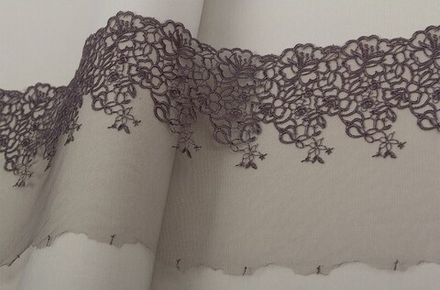 Кружево "Gamma"  "сетка", 190 мм, цв.серый