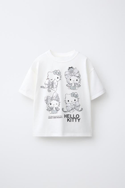 ZARA ФУТБОЛКА С ПРИНТОМ HELLO KITTY © SANRIO, БЕЛЫЙ