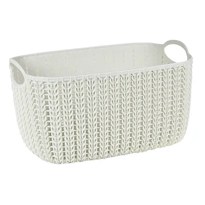 Корзинка ВЯЗАНИЕ 7л белый ротанг 0,17,19х0,29м
