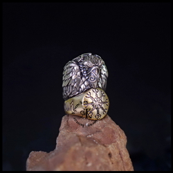 Темлячная бусина "Ворон Одина" биметалл (латунь Шлем Ужаса)