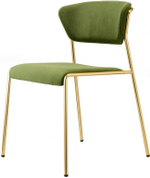 Стул с обивкой Scab Design Lisa, сатинированная латунь, зеленый
