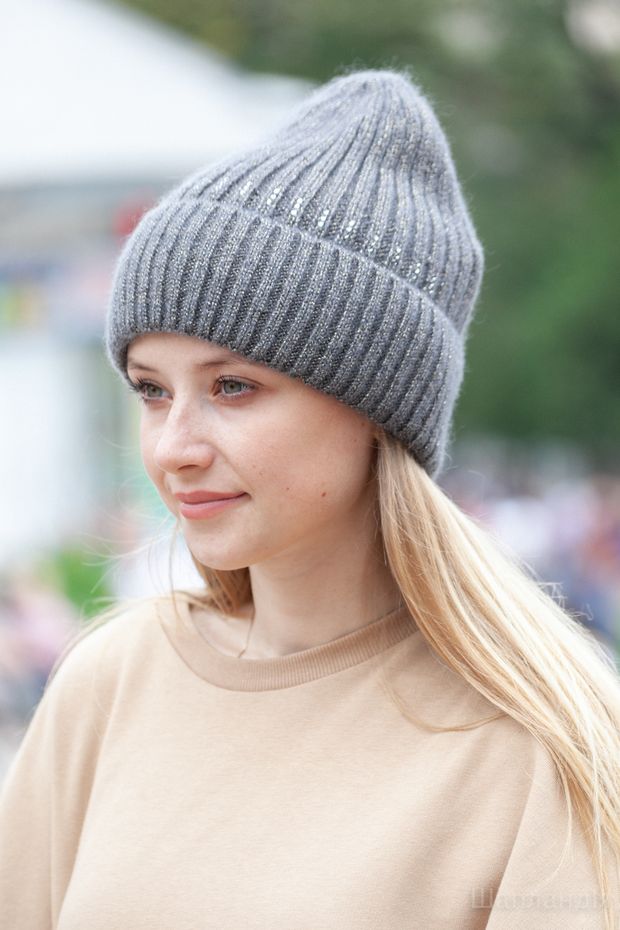 52bo10 Шапка с отворотом Катта (Кофе/золото / 56-59 / Диадема / 30х30х6 / б/р / Темно-коричневый / Трикотаж / 0.3)