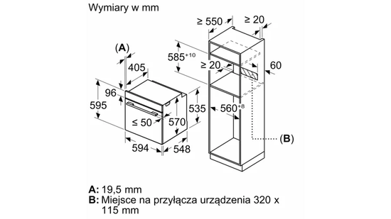 Встраиваемый духовой шкаф BOSCH HRA574BB0