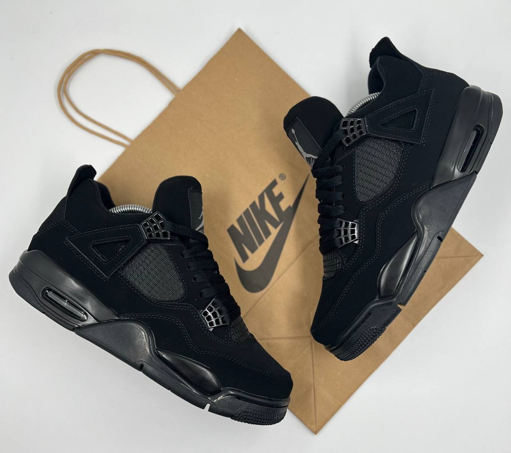 Кроссовки Nike Air Jordan 4 Black Cat #A354 (черн.)
