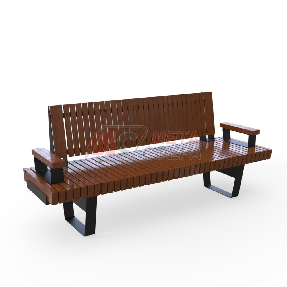 Скамейка Rail Road 02 с подлокотниками