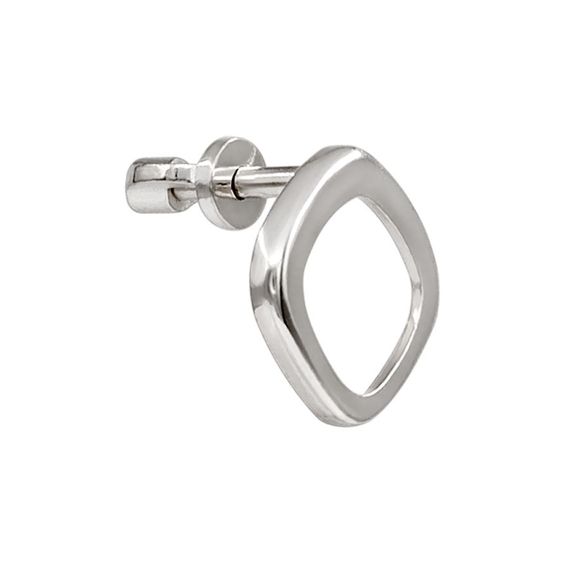 Серьги-пусеты Квадрат скругленный из серебра 925 пробы, вид 2