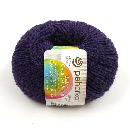 Пряжа Детский каприз, Пехорка, 50%меринос.50%фибра 5х50г/125м (484-Баклажан)