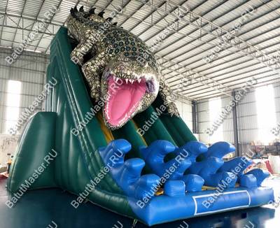 Надувная горка "Крокодил" 10*8*10 м