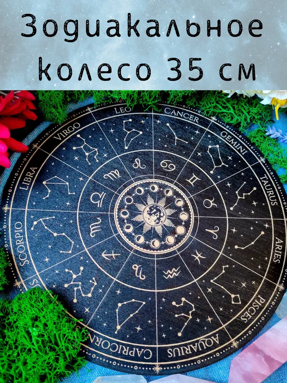 Зодиакальное астрологическое колесо, украшение алтаря