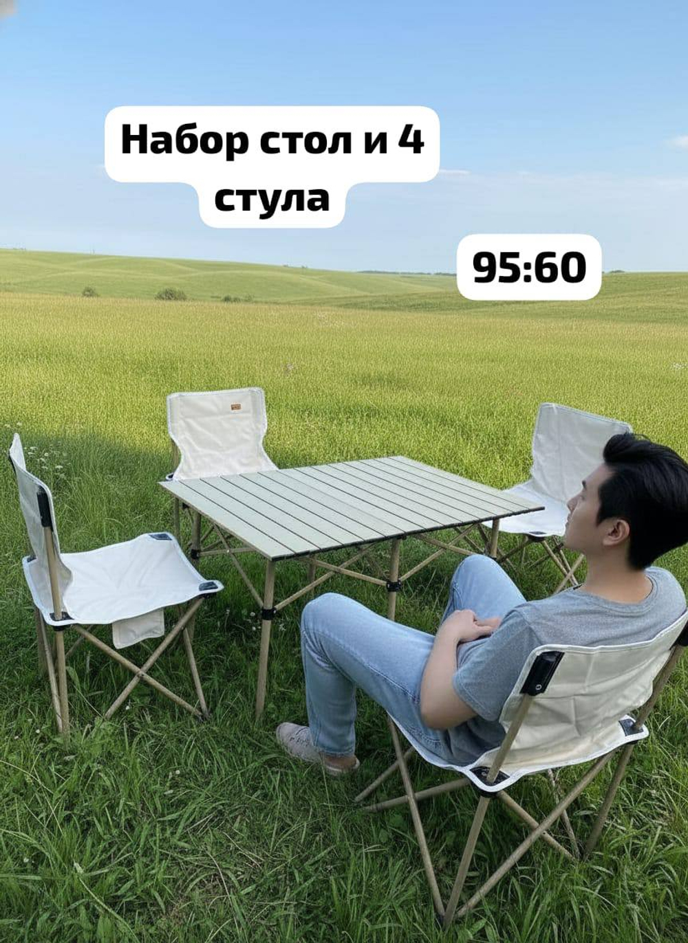 Набор для отдыха на природе: стол и четыре стула