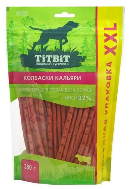 Лакомство TiTBiT для собак Колбаски Кальяри, выгодная упаковка XXL, 350 г х 2 упаковки