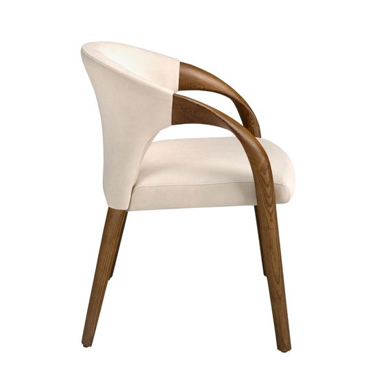 Стул 5151/ACH-19075 из кремового бархата Испания 