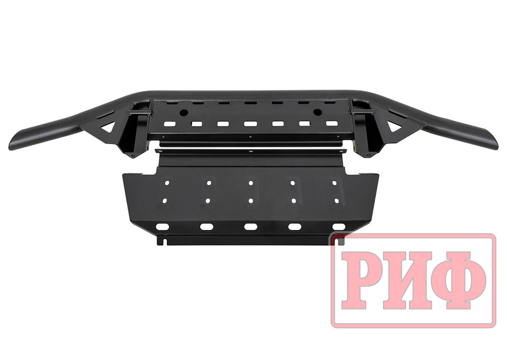Бампер силовой передний Mitsubishi Pajero IV под площадку для лебёдки RIFPJR-30000 с защитой радиатора РИФ