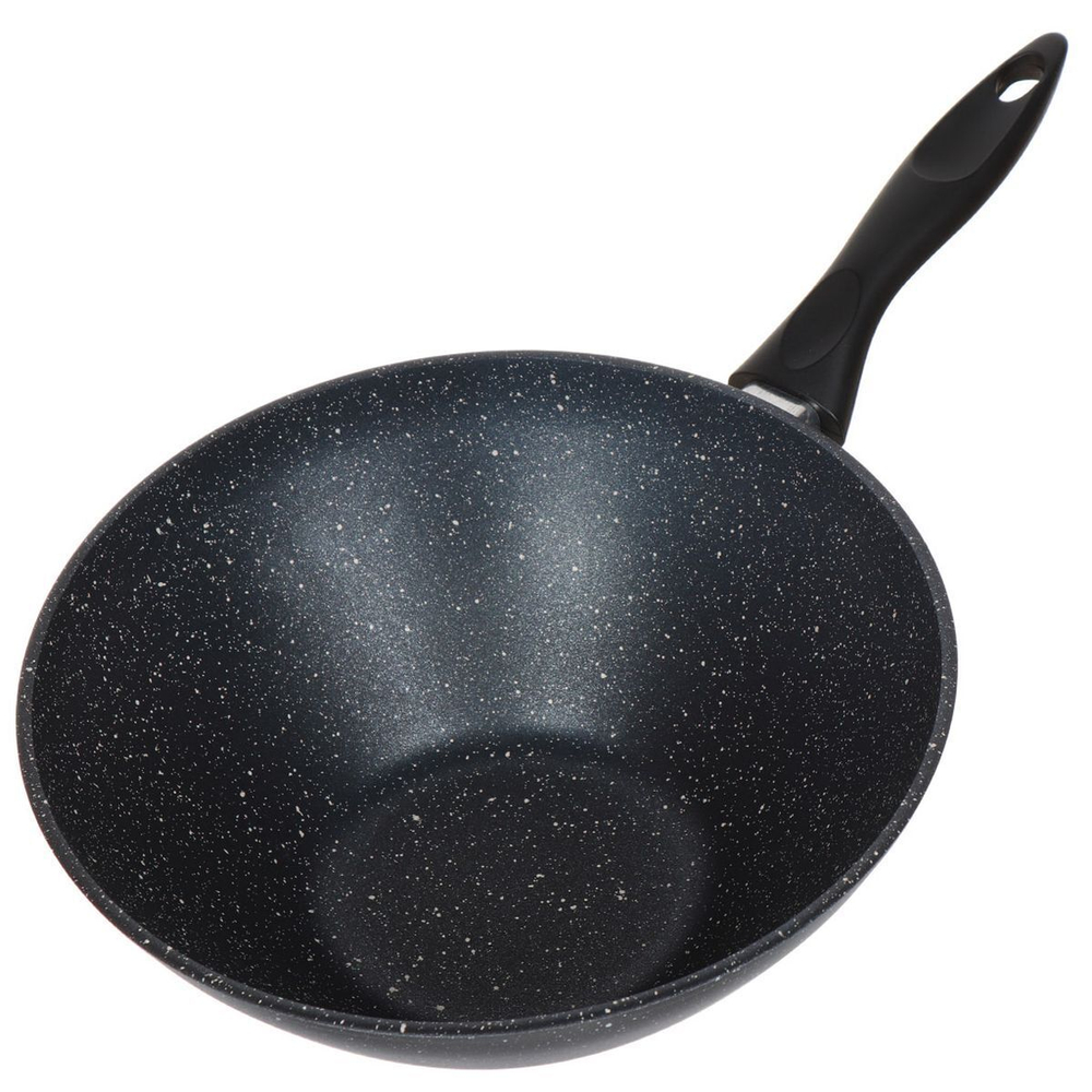 Сковорода-вок алюминий, 28 см, антипригарное покрытие, Vari, Каменная, черная, ККLWBL35128