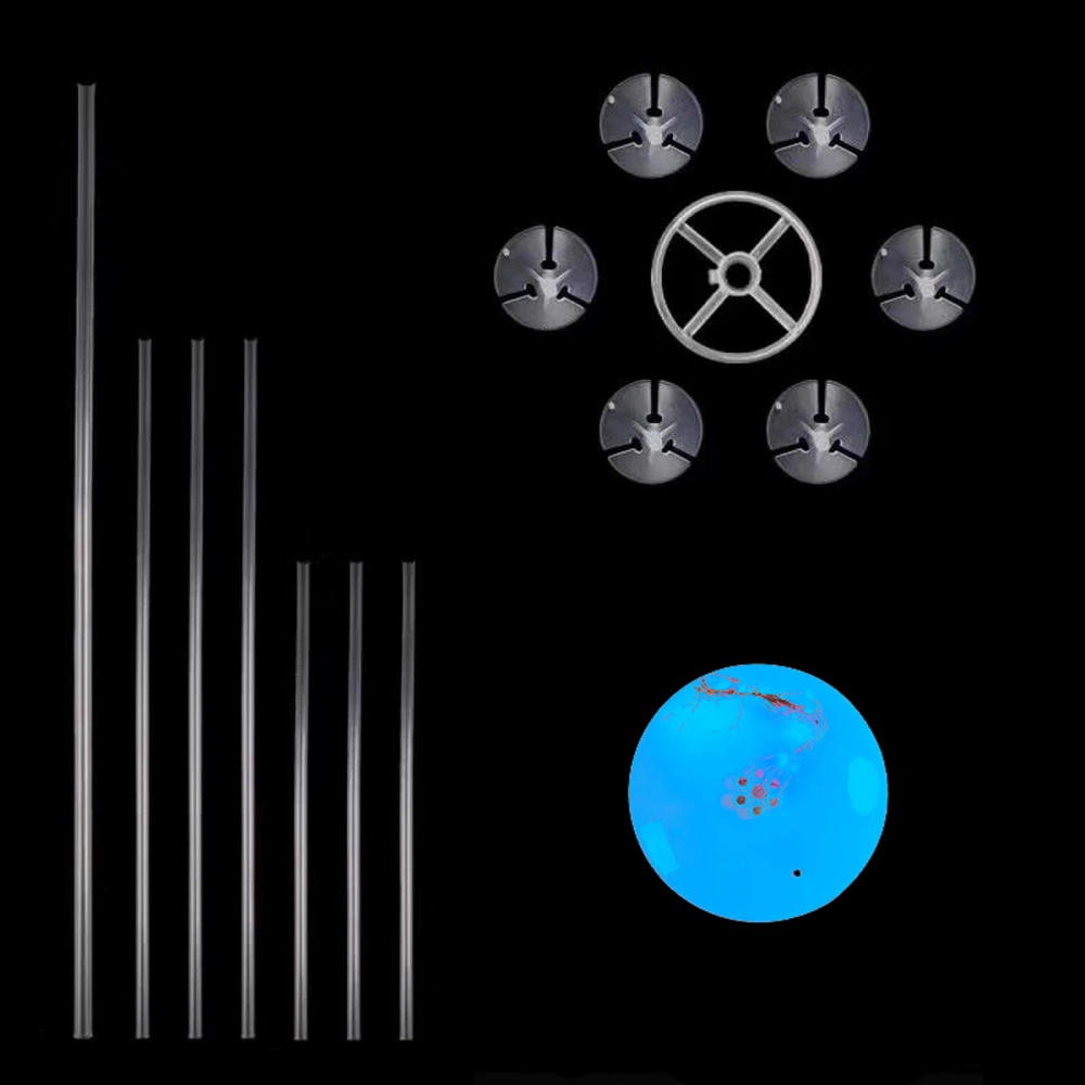 Подставка для шаров светящаяся «Веселье» (основа, 7 палочек с держателями) 67*35*55 см, прозрачный