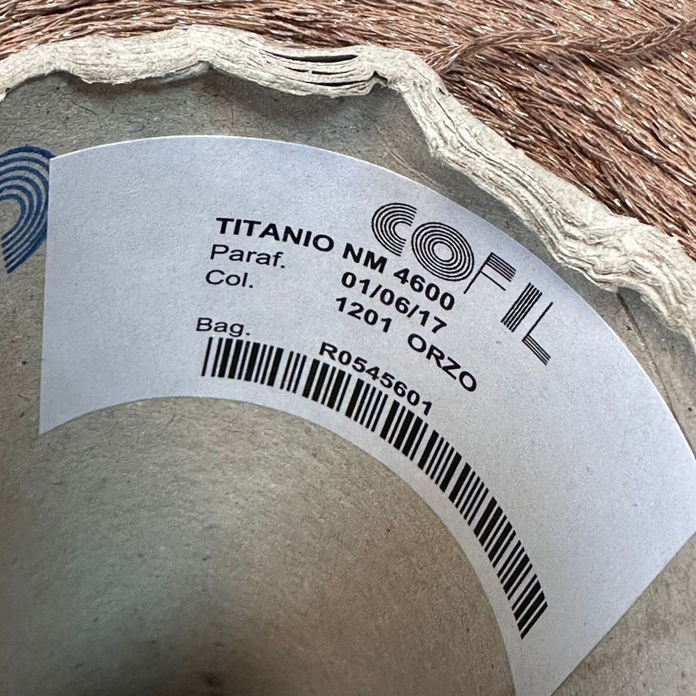 TITANIO - Cofil S.R.L.; 75% вискоза, 25% люрекс; 460м/100гр; col.1201 Orzo, цвет: молочный шоколад