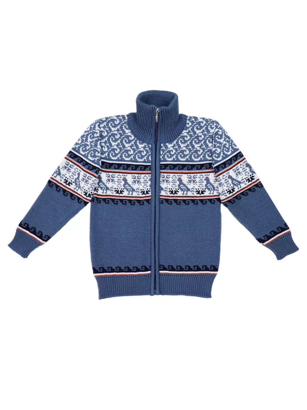 Кофта вязаная на молнии " Птичка"