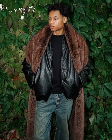 Шарф из экомеха светло-коричневый