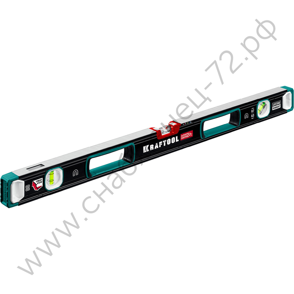 KRAFTOOL A-RATE CONTROL, 800 мм, точность 0.3 мм/м, с зеркальным глазком, сверхпрочный магнитный уровень (34988-80)