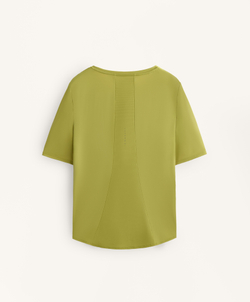 Oysho Футболка из технологичной ткани с короткими рукавами, оливковый