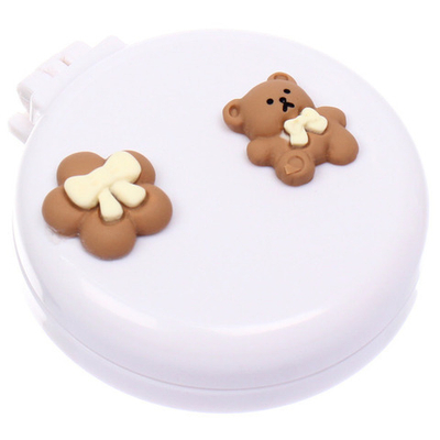 Расчёска массажная складная с зеркалом «БАМБИ БУМ», цвет белый, d-6.5см (пакет с подвесом)