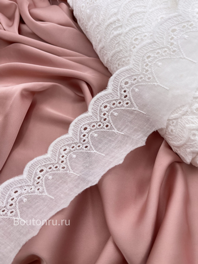 Кружево белое шитье 6 см хлопок