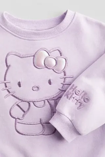 H&M Толстовка с контрастным принтом, светло-фиолетовый