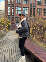 Дубленка матовая графит