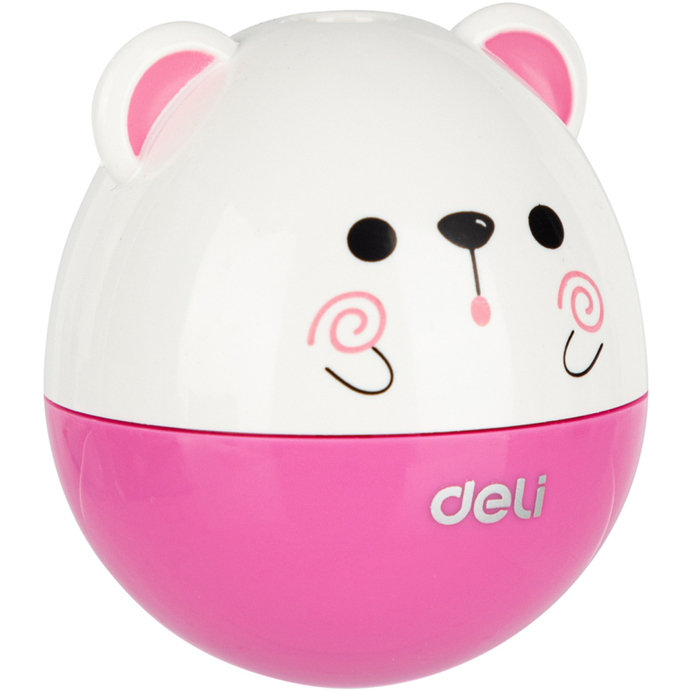 Точилка DELI "Magic Zoo" неваляшка, пластиковая, 1 отверстие, с контейнером, ассорти