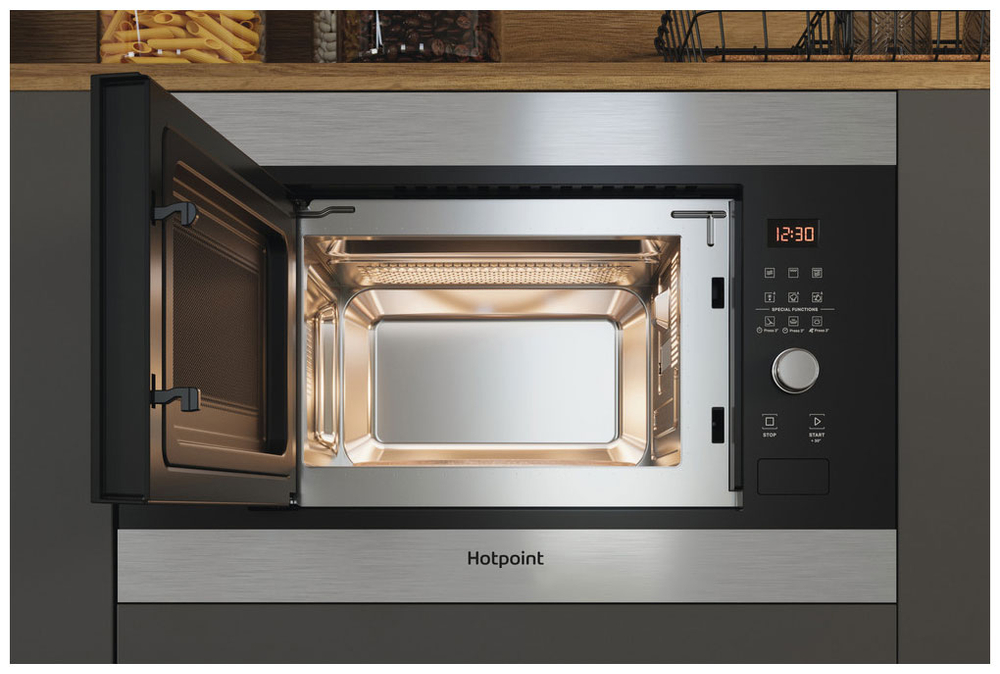Встраиваемая микроволновая печь СВЧ Hotpoint MF20G IX HA, нержавеющая сталь