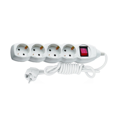 Удлинитель электр. с/з, с 4 евророзетками, 5м JILION
