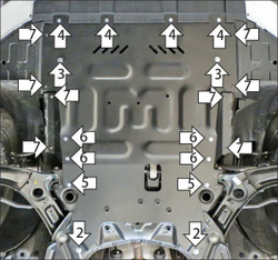 Защита стальная 1,5 мм Д, КПП BAIC U5 Plus MOTODOR.58502