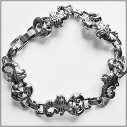 Стальной браслет на руку "Скорпионы" 20см. Stainless Steel.