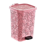 Мусорное ведро с педалью 12 лт АЖУРНОЕ розовый