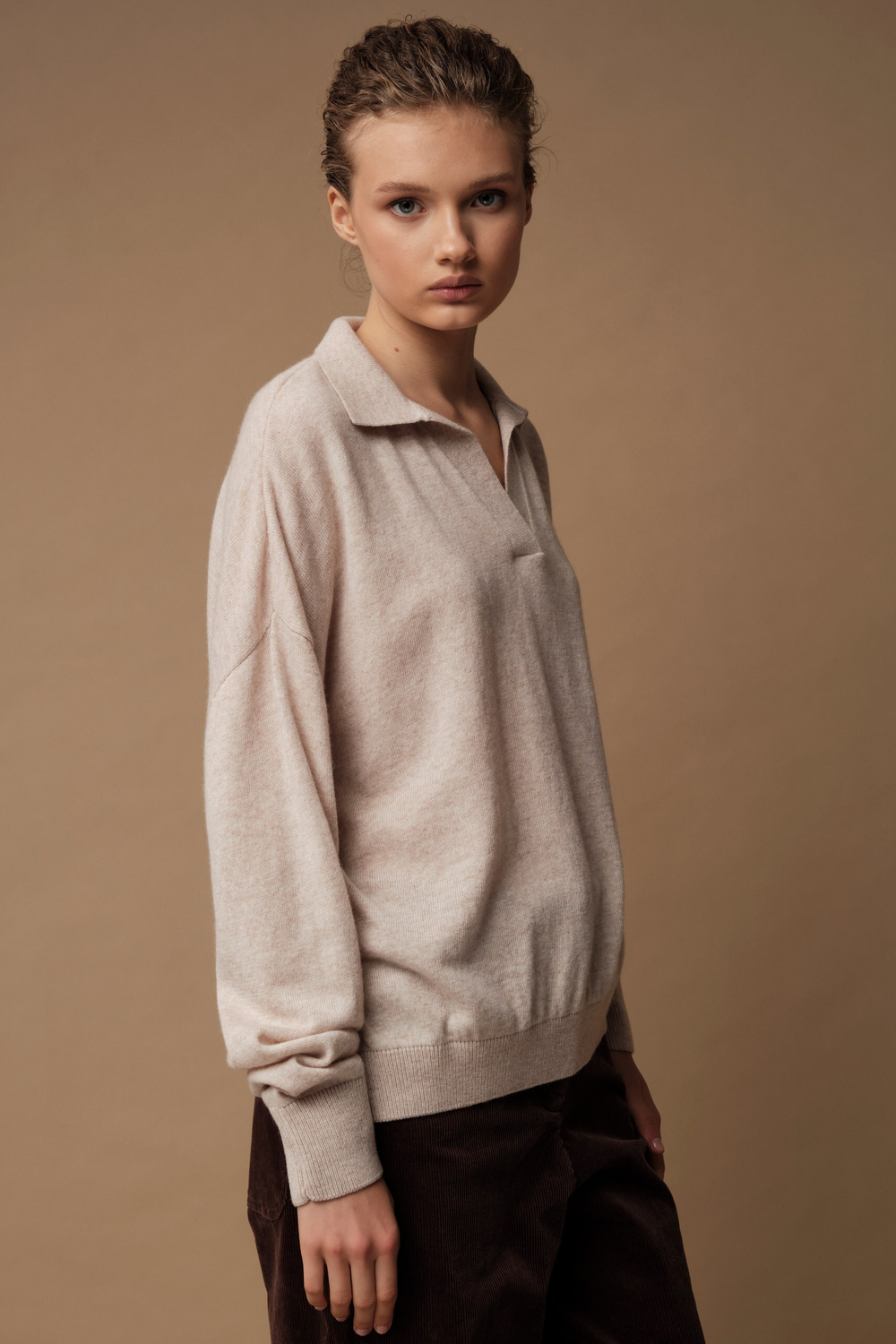 J0461-8006 Джемпер-поло женский, жемчужный dbr