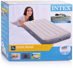 Мaтрас нaдувной Intex 64101 Deluxe Twin 99х191х25 см / Крoвать нaдувная Интeкс односпальная велюровая для дома и туризма