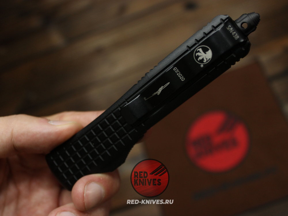 Нож Microtech Ultratech Delta Shadow Frag T/E - черный клинок танто + запчасти МТ1