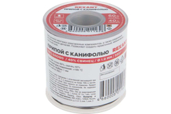 Припой с канифолью (500 гр; 1 мм; Sn60 Pb40 Flux 2.2) REXANT 09-3363
