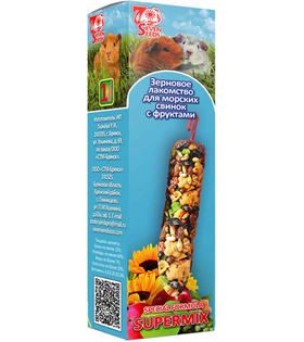 7 Семян SUPERMIX зерновое лакомство для морских свинок с фруктами 110гр.