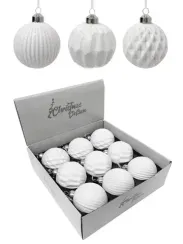 Набор винтажных стеклянных шаров Белый танец 80 мм., белый, 9 шт., Christmas DeLuxe (13038)