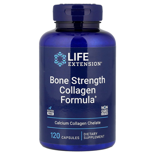 Life Extension, Bone Strength, добавка с коллагеном для укрепления костей, 120 капсул
