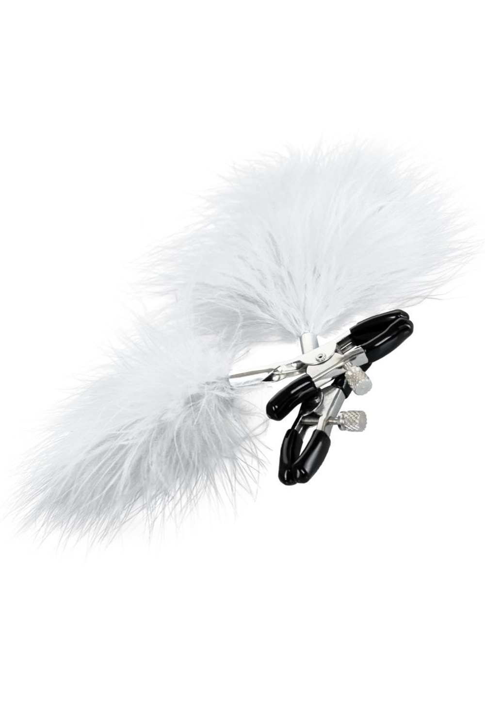 Зажимы для сосков TOYFA Theatre с белым пухом (Цвет: белый)