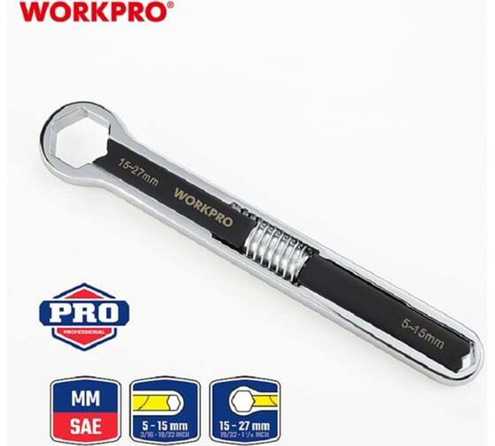 Универсальный разводной ключ WORKPRO 5-27 мм WP272016