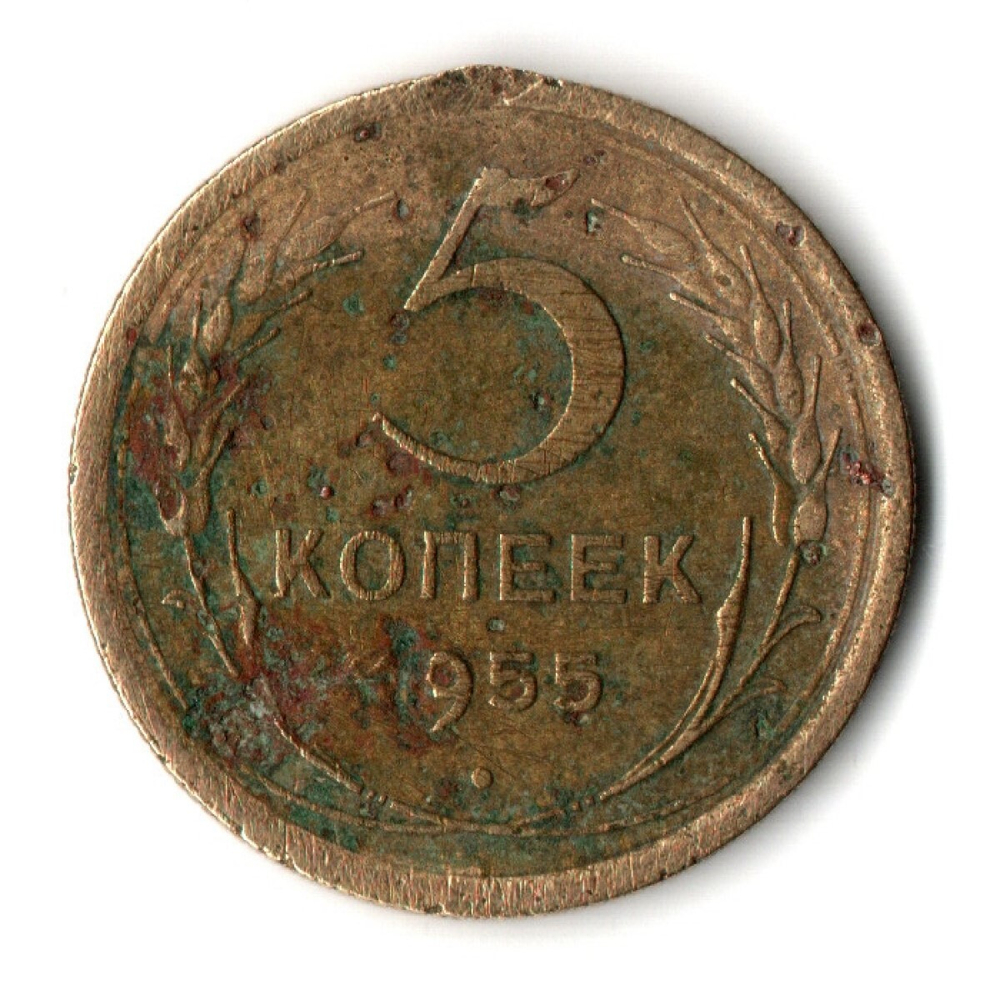 5 копеек 1955 год СССР VF