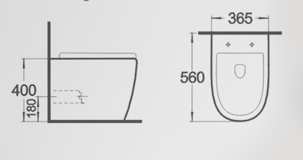 Унитаз приставной Gid TRS-269 62213Y белый 56x36.5x42